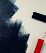 Brosse peinture bleue